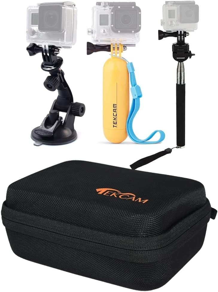 Acessórios de câmera de ação universal tekcam com pequenos estojos de transportar bolsa de armazenamento compatível com a câmera de ação da GoPro Series