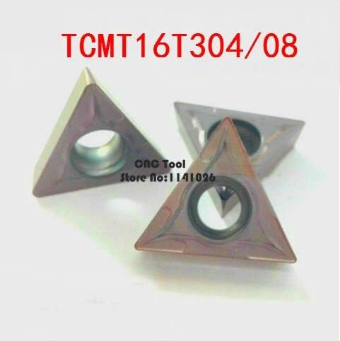 FINCOS 10PCS TCMT16T304/TCMT16T308 Inserções CNC de carboneto, ferramenta de torno CNC, aplique no processamento de aço e aço inoxidável, insira STFCR/STGCR -: TCMT16T304)