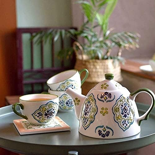Conjunto de chá Conjunto de café Dispensador de bebidas Cerâmica jarra de chaleira com tampa e alça, junção de suco de
