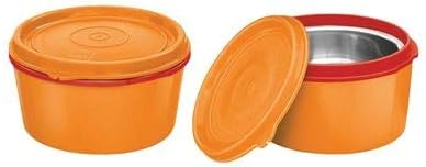 Planeta 007 Microondas Seguro de aço interno Tiffin Recurter, 350 ml cada - Conjunto de 2