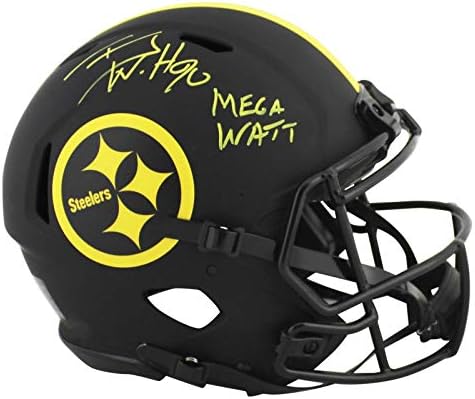 Steelers T.J. Watt Mega Watt assinou Eclipse Proline F/S Speed ​​Helmet Testemunha JSA - Capacetes NFL autografados