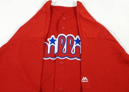 Philadelphia Phillies Nick Williams #5 Game usou camisa vermelha e treinamento de primavera 0 - jogo usado camisas MLB