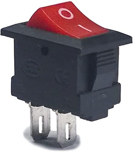 Xiangbinxuan Rocker Switch 10pcs KCD11 15 * 10 2pin 3a 250V Chave de barco vermelho preto snap-in spst no interruptor de posição