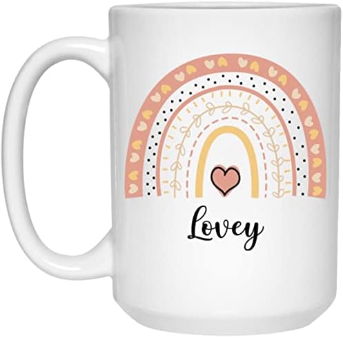 Yanashop88 Caneca de café Lovey, caneca de arco-íris Lovey, caneca de café Lovey, Presente para Novo Lovey, Lovey Reveal Gifts, Gording