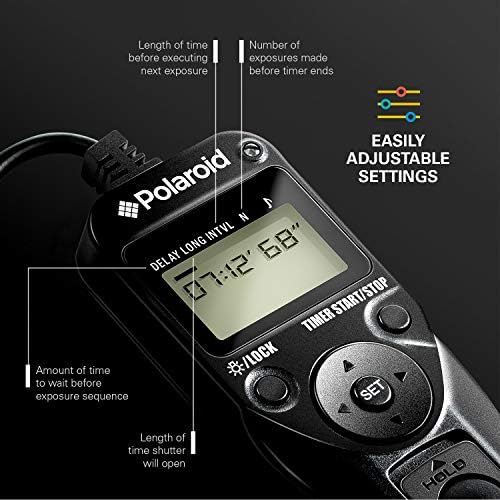 Timer de liberação do obturador Polaroid Controle remoto para Nikon D90, D3100, D3200, D3300, D5000, D5100, D5200, D5300, D7000,