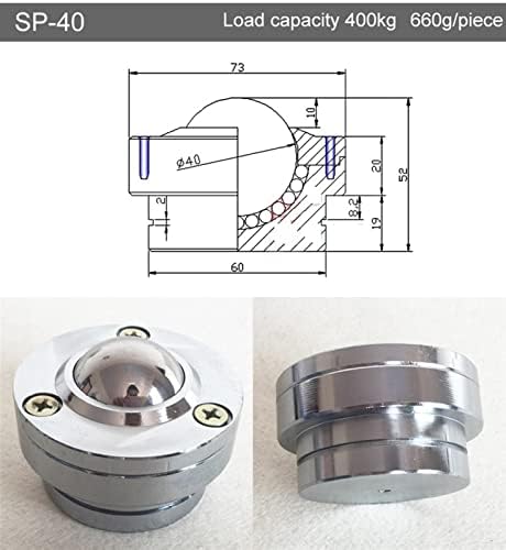 Gruni SP-30/40/45 Roletes de bola universais com roda de systefurniture de transmissão de borda do flange 1pcs