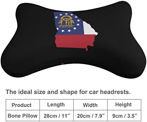 Georgia State Bandle Mapa Pillow pescoço 2 PCs Cabeça de cabeça respirável Coscada