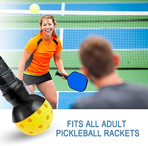 QOGir Pickleball Ball Retriever: Easy Pickleball Ball Acessory para pegar bolas de pickleball sem dobrar, anexos ao fundo da pickleball, se encaixa em qualquer pickleball, preto