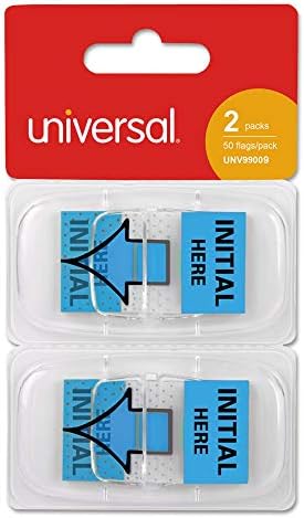 Sinalizadores de seta de mensagem universal de luxo, inicial aqui , azul, 100/pack