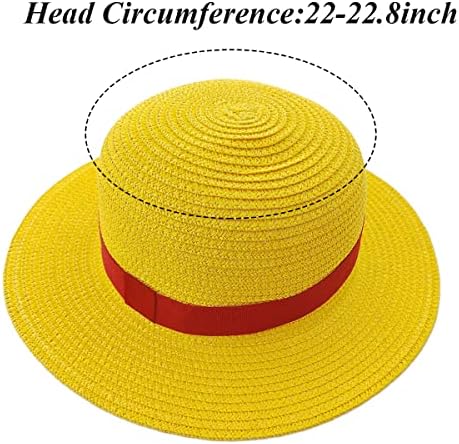 Chapéu de palha Madeline Hat Costaly Monkey D Luffy Performance Props Festume Party Yellow Summer Summer Strawhats