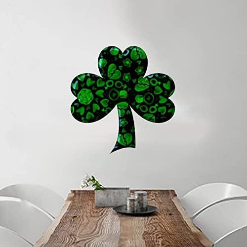 CLOVESS Irish Green Shamrocks Decalque de parede removível Feliz Dia de São Patrício Casca e Decalques de Parede de Beck