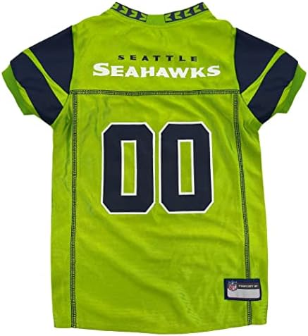 NFL Seattle Seahawks Color Rush Dog Jersey, Tamanho: X-Small. Jersey colorida Rush, camisa de cachorro legal e esportiva,