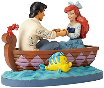 Enesco Disney Traditions de Jim Shore A Pequena Sereia Ariel e Prince Eric em estatueta de barco a remo, 6,126 polegadas,