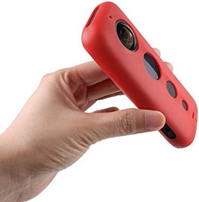 Caixa de capa de silicone Ngaantyun para uma câmera de ação x 360, com lesão suave, confiável para proteger o Insta360 One X Camera-Red