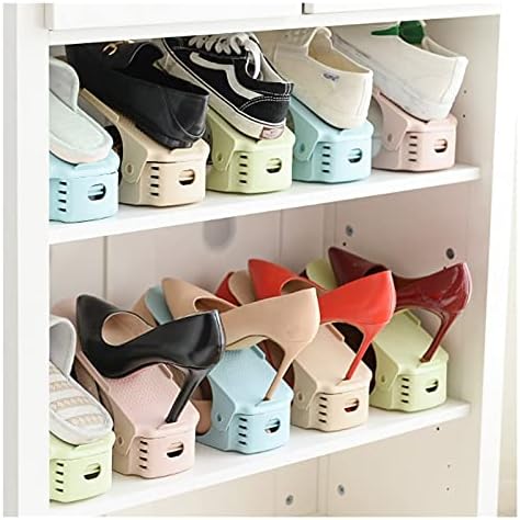 Organizador de armazenamento de sapatos Xiaoheshop Organizador de armazenamento de sapatos Ajusta Ajuste Organizador de sapatos Organizador Space Saver Shoe Stoge Rack para meninas damas e sapatos de calçada de família armazenamento de organizador de sapatos