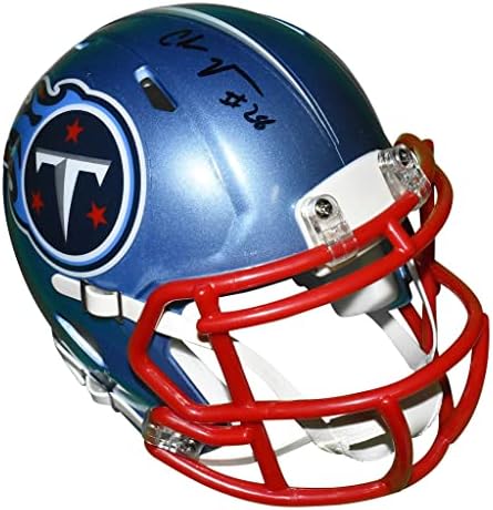Chris Johnson autografou o Tennessee Titans Flash Mini Capacete - assinado à mão & JSA autenticado