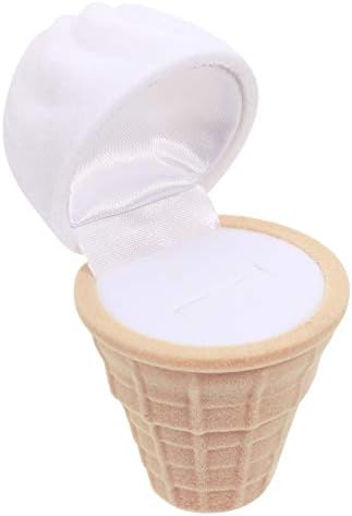 Caixa de anel proposta do doitool 1pc simular sorvete de formato de forma anel de noiva criativo anel de casamento capa de desktop