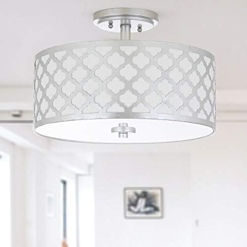 SAFAVIEH COLEÇÃO KORA QUATREFOIL 3 Luz de montagem Flush, 0, prata