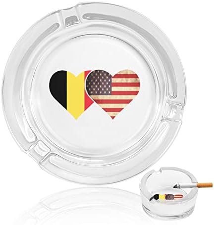 Bélgica e American Flag Glass Ashtrays Bande