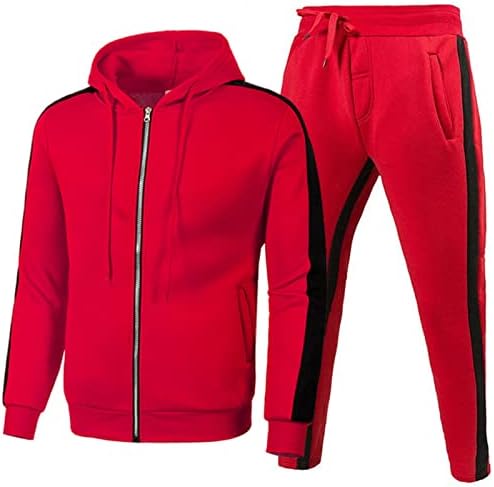 BMISEGM MENS MENS MONOS E MULHLES SPORTS TERNO DE AUTONO E WINTER Lazer de calça de suéter de cor com capuz sólido com borlas