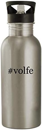 Presentes de Knick Knack Volfe - garrafa de água de aço inoxidável de 20 onças, prata