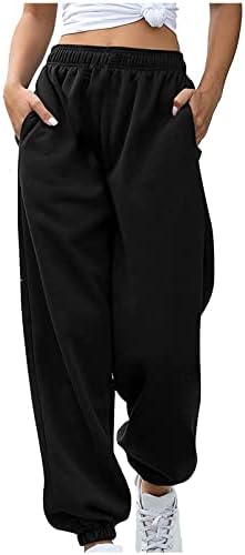 Calça de moletom de pólvora feminina Pontas de calças de ioga com cintura alta com bolso petite e calça de moletom