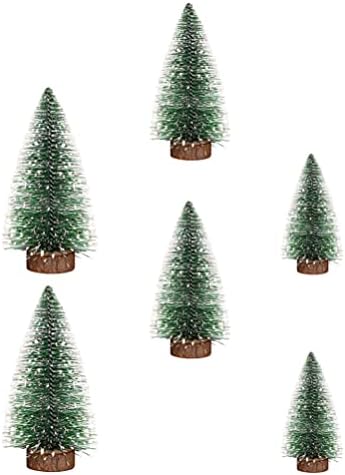 Bestoyard Decorações de Natal 12pcs miniaturas de Natal Mini -árvore de pinheiros de árvore de natal de árvore de Natal