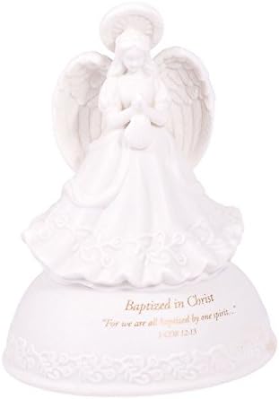 Batizado em Christ White Porcelain Musical Angel Fatuine - Tune Atune Children's Prayer