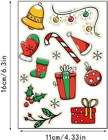 Adesivo de Natal perto do Natal Santa Bell Adesivo pequeno adesivos fofos adesivos de embalagem de presente para professores de escola