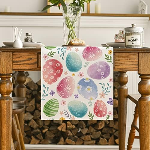 Modo ARTOID Aquarela Ovos de Páscoa Runner, decoração sazonal de mesa de jantar de cozinha de primavera para decoração