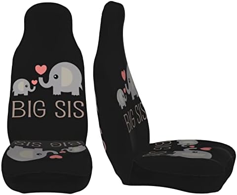 2 PCS Capas de assento de carro Elefante Big Sister Front Seat, Acessórios para Protetores de Protetores de Protetores de Bucket Soft confortável