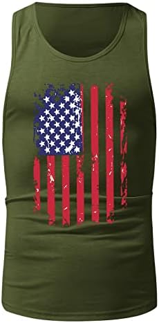 Tampas patrióticas do Dia da Independência da BEUU para homens Retro USA Flag Slaeveless Summer Summer Racerback Workout Gym Tanks