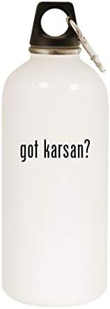 Os produtos de molandra têm Karsan? - 20 onças de aço inoxidável garrafa de água branca com mosquetão, branco