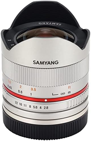 Samyang 8/2.8 Lens Fisheye II APS-C Sony E Manual Focus Photo Lens, lente super ampla, prata