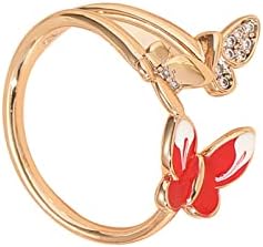 Anéis vintage para mulheres design de moda pequena anel de borboleta aberta fêmea indicável indicável anel de dedo personalidade