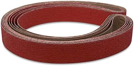 Etiqueta vermelha abrasivas 2 x 72 polegadas 36 grão Edgecore Retinging Sanding Belts, 6 pacote