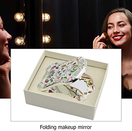 Besportble espelho de maquiagem dobrável espelho duplo -face espelho portátil presente espelho cosmético para uma mulher de mulher decoração