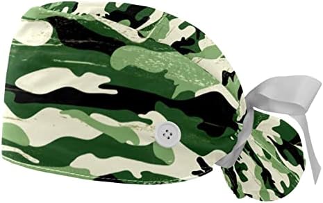 2 Capas de trabalho de embalagem com banda de suor para mulheres, Camuflagem militar escura Camuflagem Militar Camuflagem