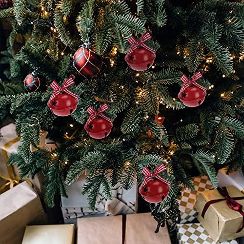 Valiclud 12pcs de Natal pendurado sinos da porta sinos de janela pingente de árvore pendurada sinos de decoração vermelha