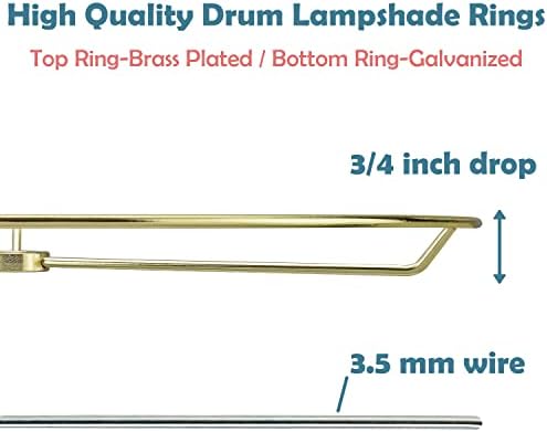 Aspen Creative Brass 20103-12, Metal DIY Shade Strong, aranha de estilo dos EUA que se conecta à harpa da lâmpada, galvanizado com arremesso superior / inferior