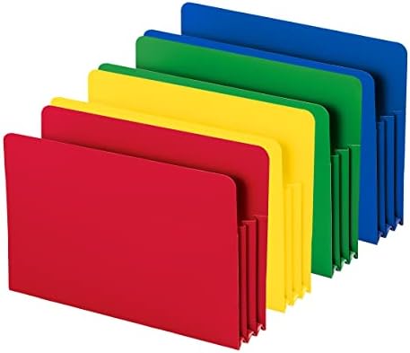 Smead Poly File Pocket, guia de corte reto, expansão de 3-1/2 , tamanho legal, cores variadas
