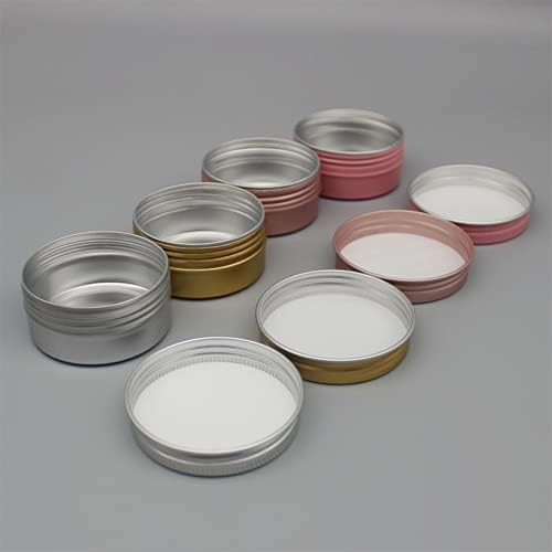Othmro 15pcs 2 onças de metal redondo latas de latas de alumínio com tampa de parafuso, latas de latas pretas de 68*25 mm para salva, especiarias, protetor labial, chá ou doces 60ml