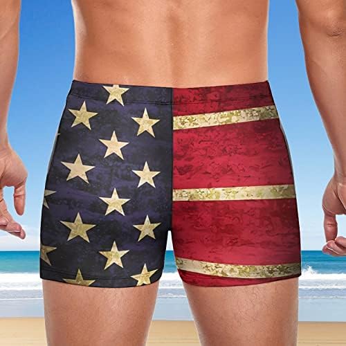 4 de julho de impressão gráfica masculina de tração casual American Flag American Prind Walking Summer Roup com bolsos