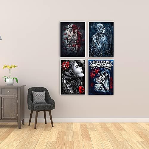 DCIDBEI 4 KITS DE PINTURA DE DIAMAÇÕES DIAMENTOS DCIDBEI para adultos 30x40cm DIY 5D Skull Rose Girl Girl Diamond Art Art