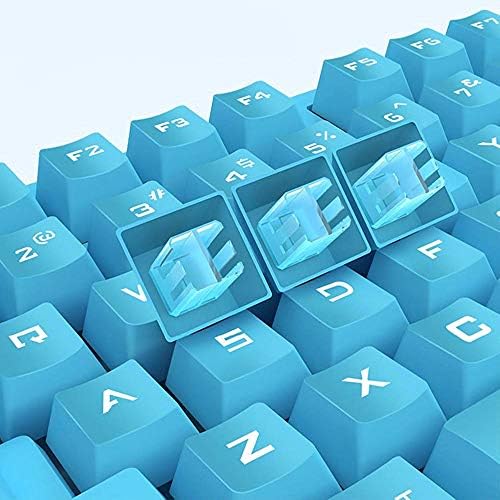 Teclado de jogo azul, teclado com rede de retroilumos brancos com retroilumação USB com 104 chaves para Mac & Pc