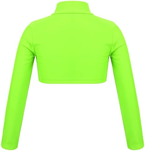 JAHATHA GIRLA MENINAS MANEIRA LONGA TURTLENECK TOP TOP CHAMISTAS ATLETICAS Ginástica/dança/esportes/Tops de exercícios