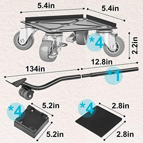 Ferramentas de movimentação de rolos de móveis pesados ​​com 4 rodas Material de aço carbono Moving Dolly e Móveis Liftter Conjunto,