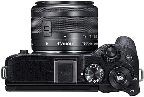Câmera de espelho da Canon EOS M6 Mark II com EF-M 55-200mm f/4.5-6.3 é lente STM + caixa + 64 GB de memória