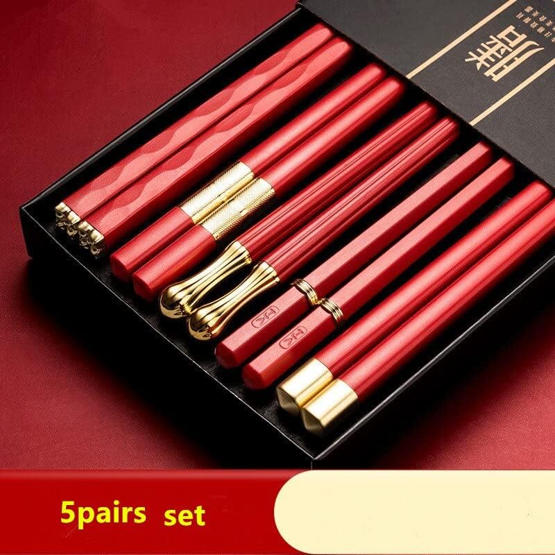 5 pares/conjunto de pauzinhos japoneses chineses Metal Sushi Sticks reutilizáveis ​​aço inoxidável comendo alimentos de pauzinhos