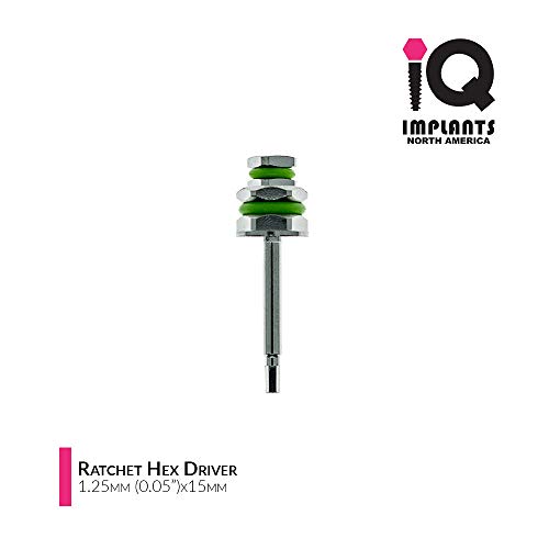 Driver hexadecedor de implantes de QI com top universal para catraca, 1,25 mm x15mm